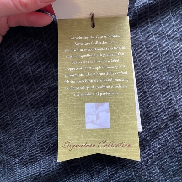 NWT Cutter & Buck Signature Collection Black Textured Athletic Polo Shirt Medium - Picture 8 of 11